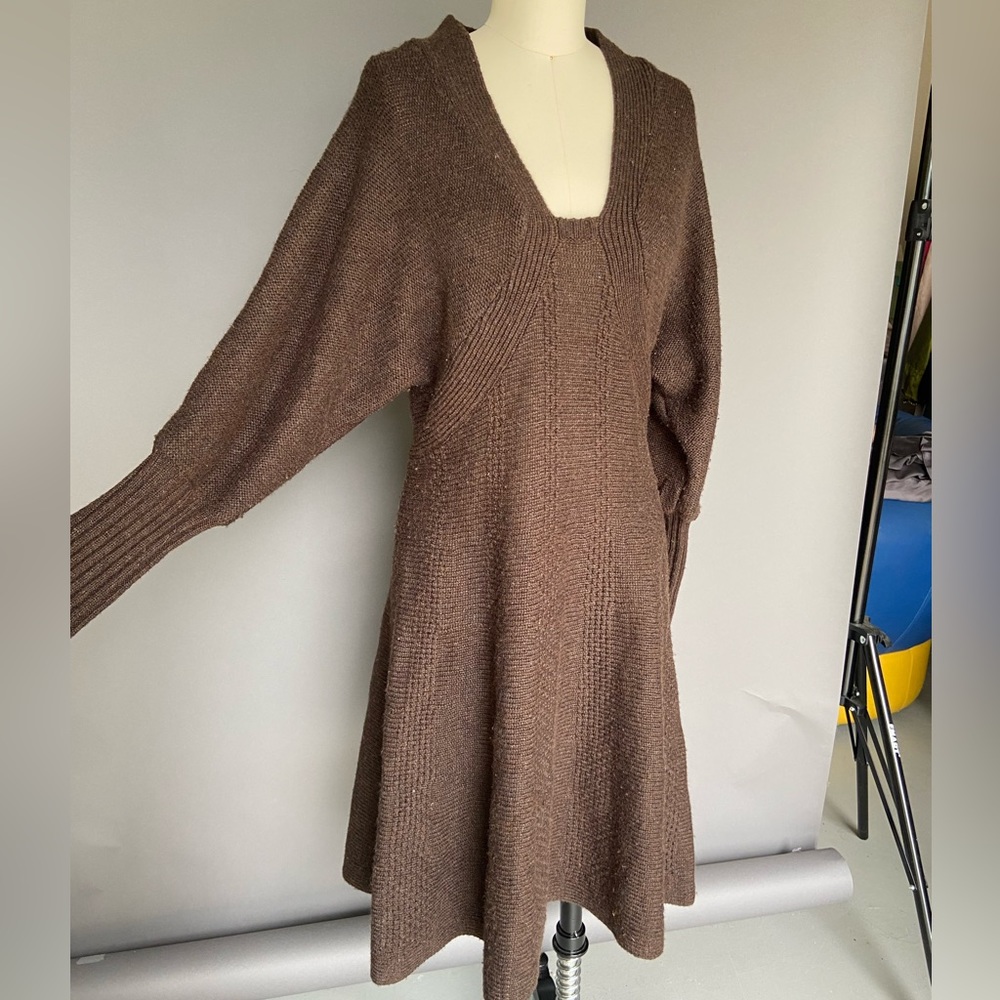 LAST CALL Wool brown sweater dress